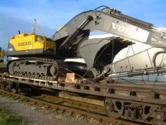 Rail transportation of construction equipment