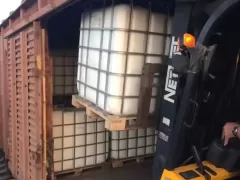 Transshipment of IBC containers from sea containers to a covered wagon in the ports of Poti and Batumi Georgia