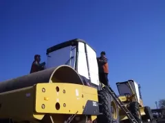 Reloading service of construction equipment from the vessel in the rail cars in the port of Ilichevsk Ukraine.